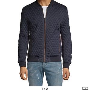 Antony Morato Navy Quilted Cotton Bomber Jacket